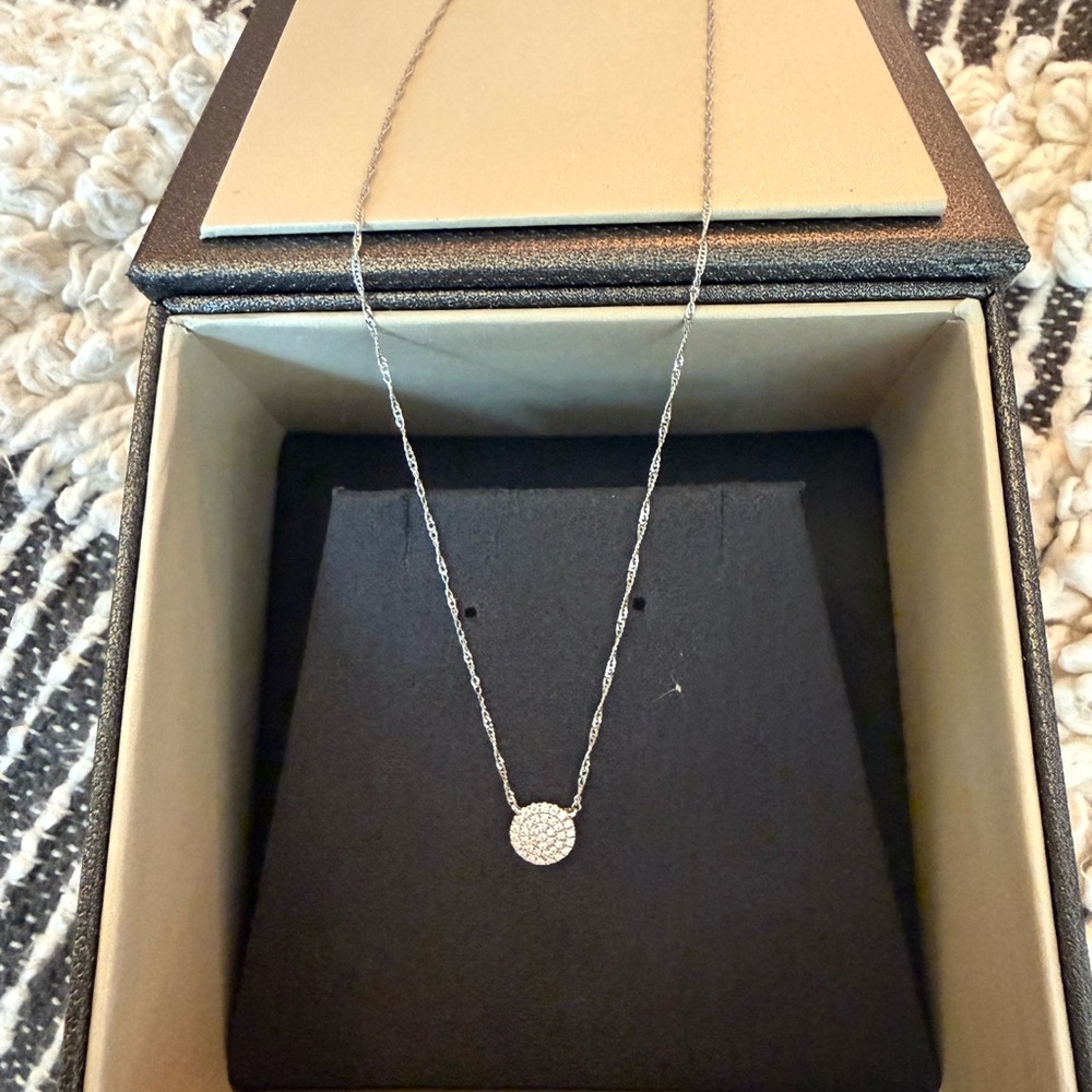 Shane Co. White Gold Necklace with Diamond Pendant